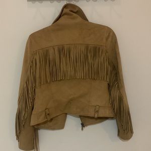 Faux Suede Fringe Jacket